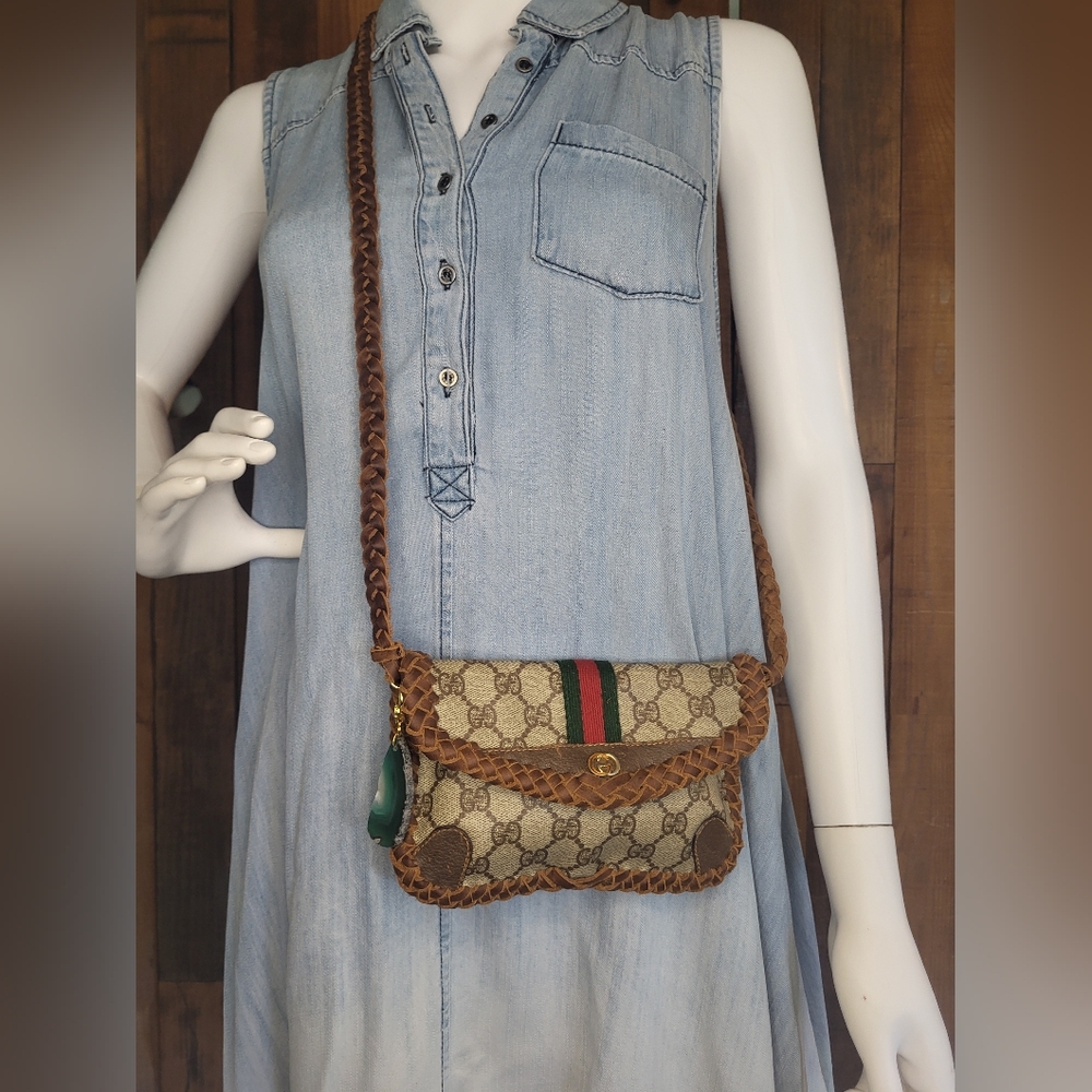 Gucci Sherry Line Bag Braided Fringed Western Vintage Boho Style - Picture 4 of 10